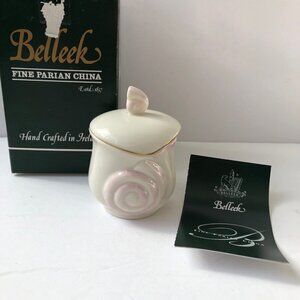 Belleek Trinket Box Nautilus Shell Dish Parian Porcelain China 3.25" Ireland